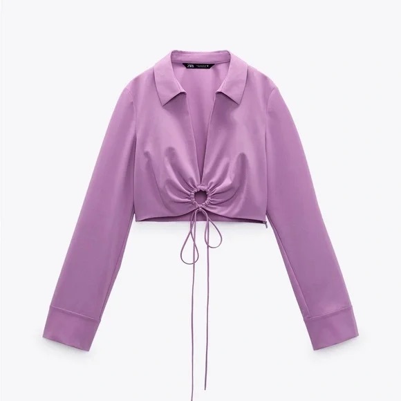 Zara Purple O Ring Crop Top - Picture 1 of 9